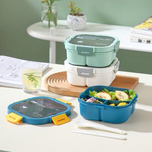 Bubbento Classic Simple Microwaveable Portable Salad Box Lunch Box with Cutlery