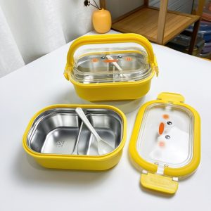 Bubbento Cute Large Capacity Compartment Lunch Box – Foldable Handle