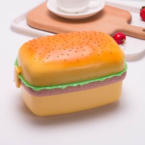Bubbento Cute Hamburger Three-Layer Portable Lunch Box